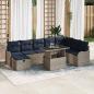 Preview: ARDEBO.de - Gartensofa-set 9 stk. Grau Poly-Rattan