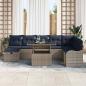 Preview: Gartensofa-set 9 stk. Grau Poly-Rattan