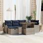 Preview: ARDEBO.de - Gartensofa-set 7 stk. Grau Poly-Rattan