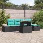 Preview: ARDEBO.de - Gartensofa-set 6 stk. Schwarz Poly-Rattan