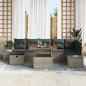 Preview: Gartensofa-set 8 stk. Grau Poly-Rattan