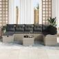 Preview: Gartensofa-set 9 stk. Hellgrau Poly-Rattan