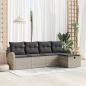 Preview: ARDEBO.de - Gartensofa-set 5 stk. Hellgrau Poly-Rattan