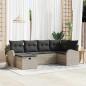 Preview: ARDEBO.de - Gartensofa-set 6 stk. Hellgrau Poly-Rattan