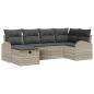 Preview: Gartensofa-set 6 stk. Hellgrau Poly-Rattan