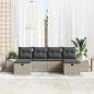 Preview: Gartensofa-set 6 stk. Hellgrau Poly-Rattan