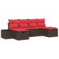 Preview: Gartensofa-set 6 stk. Braun Poly-Rattan