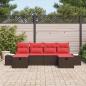 Preview: Gartensofa-set 6 stk. Braun Poly-Rattan