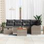 Preview: Gartensofa-set 7 stk. Grau Poly Rattan