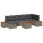 Preview: Gartensofa-set 8 stk. Grau Poly-Rattan