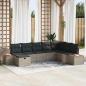 Preview: ARDEBO.de - Gartensofa-set mit Kissen mit Speicher Grau Poly-Rattan