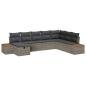 Preview: Gartensofa-set mit Kissen mit Speicher Grau Poly-Rattan