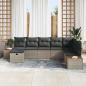 Preview: Gartensofa-set mit Kissen mit Speicher Grau Poly-Rattan