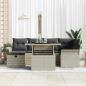 Preview: Gartensofa-set 7 stk. Hellgrau Poly-Rattan