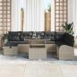 Preview: Gartensofa-set 9 stk. Hellgrau Poly-Rattan