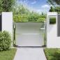 Preview: Gartentor mit Schloss Silber 85 x 70 cm Edelstahl