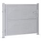 Preview: Gartentor mit Schloss Silber 85 x 70 cm Edelstahl