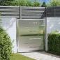 Preview: ARDEBO.de - Gartentor mit Schloss Silber 85 x 97 cm Edelstahl