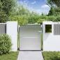 Preview: Gartentor mit Schloss Silber 85 x 97 cm Edelstahl