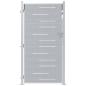 Preview: Gartentor mit Schloss Silber 85 x 196 cm Edelstahl