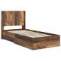 Preview: Bettgestell mit Stauraum und Kopfteil Altholz 90 x 190 cm