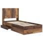 Preview: Bettgestell mit Stauraum und Kopfteil Altholz 90 x 190 cm