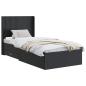 Preview: Bettgestell mit Stauraum und Kopfteil Schwarz 75 x 190 cm