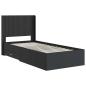 Preview: Bettgestell mit Stauraum und Kopfteil Schwarz 75 x 190 cm