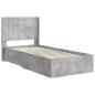 Preview: Bettgestell mit Stauraum und Kopfteil Betongrau 75 x 190 cm