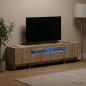 Preview: ARDEBO.de - 3-teiliges LED TV Regal EDE Sonoma-Eiche Holzwerkstoff