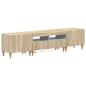 Preview: 3-teiliges LED TV Regal Sonoma-Eiche Holzwerkstoff
