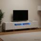 Preview: ARDEBO.de - 3-teiliges LED TV Regal Hochglanz Weiß Holzwerkstoff