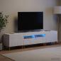 Preview: 3-teiliges LED TV Regal Hochglanz Weiß Holzwerkstoff