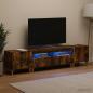 Preview: ARDEBO.de - 3-teiliges LED TV Regal Raucheiche Holzwerkstoff