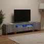 Preview: ARDEBO.de - 3-teiliges LED TV Regal Sonoma-Grau Holzwerkstoff
