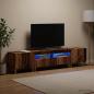 Preview: ARDEBO.de - 3-teiliges LED TV Regal Altholz Holzwerkstoff