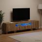 Preview: ARDEBO.de - 3-teiliges LED TV Regal Artisan-Eiche Holzwerkstoff