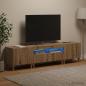 Preview: ARDEBO.de - 3-teiliges LED TV Regal Artisan-Eiche Holzwerkstoff