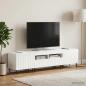 Preview: ARDEBO.de - 5-teiliges LED TV Schrank Hochglanz Weiß Holzwerkstoff