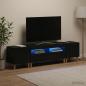 Preview: ARDEBO.de - 3-teiliges LED TV Regal ARNHEM 3 stk. Schwarz Holzwerkstoff