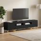 Preview: 3-teiliges LED TV Regal ARNHEM 3 stk. Schwarz Holzwerkstoff