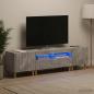 Preview: ARDEBO.de - 3-teiliges LED TV Regal ARNHEM 3 stk. Betongrau Holzwerkstoff
