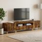 Preview: ARDEBO.de - 3-teiliges LED TV Regal ARNHEM 3 stk. Raucheiche Holzwerkstoff