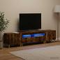 Preview: 3-teiliges LED TV Regal ARNHEM 3 stk. Raucheiche Holzwerkstoff