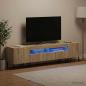 Preview: ARDEBO.de - 3-teiliges LED TV Regal Sonoma-Eiche Holzwerkstoff