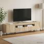 Preview: 3-teiliges LED TV Regal Sonoma-Eiche Holzwerkstoff