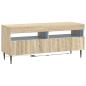 Preview: 3-teiliges LED TV Regal Sonoma-Eiche Holzwerkstoff