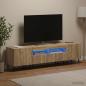 Preview: ARDEBO.de - 3-teiliges LED TV Regal Sonoma-Eiche Holzwerkstoff
