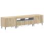 Preview: 3-teiliges LED TV Regal Sonoma-Eiche Holzwerkstoff