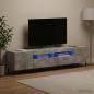 Preview: ARDEBO.de - 3-teiliges LED TV Regal Betongrau Holzwerkstoff